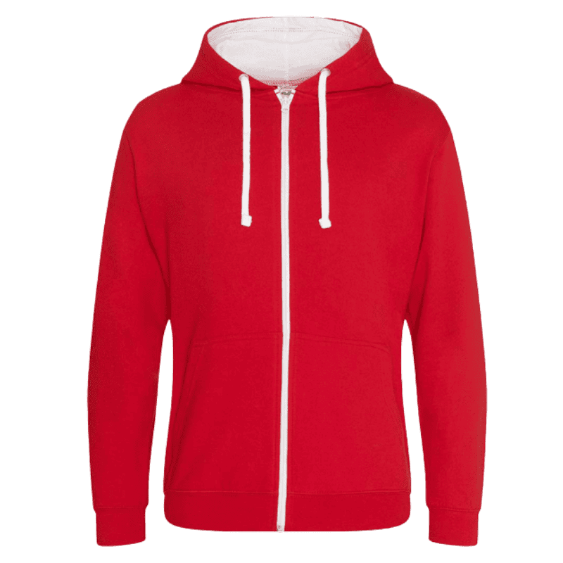 Premium custom zip hoodies displayed in assorted fabric options