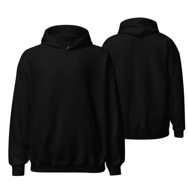 Plus-size pullover hoodie in classic fit on model